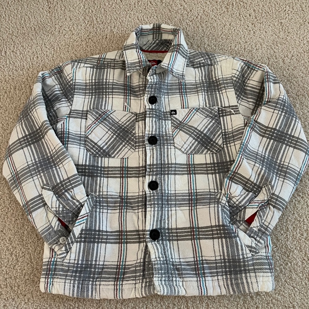 Boys Thick Wool White and Grey Coat